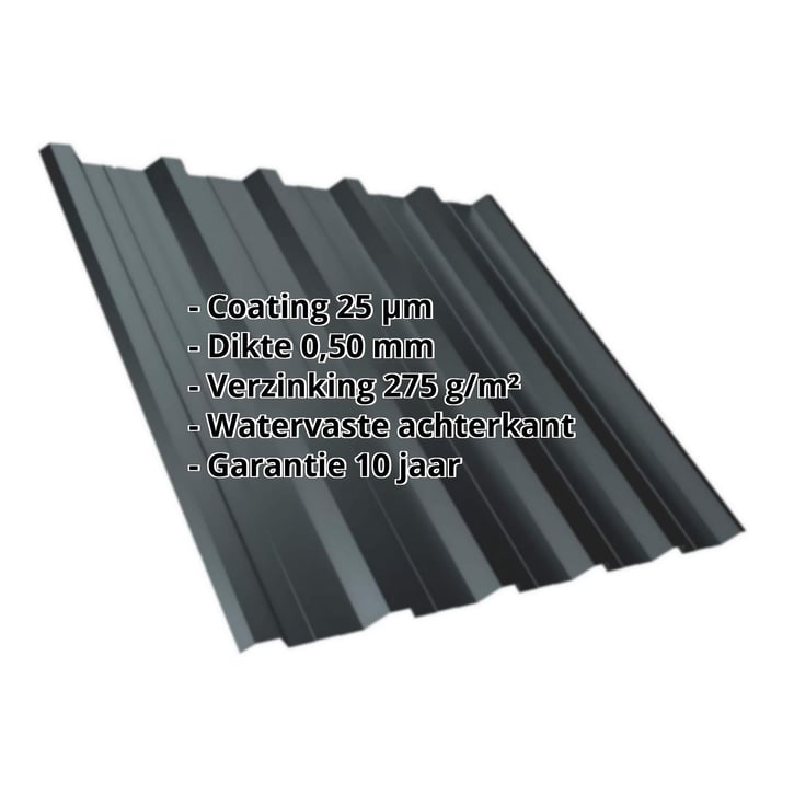 Damwandplaat T35DR | Dak | Staal 0,50 mm | 25 µm Polyester | 7016 - Antracietgrijs #2