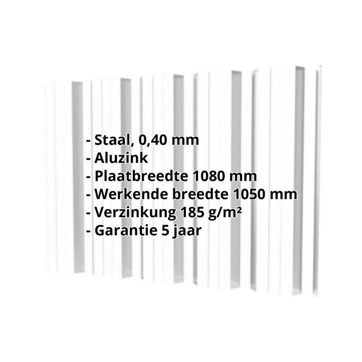 Damwandplaat T35DR | Gevel | Staal 0,40 mm | Aluzink | Zilvergrijs #2