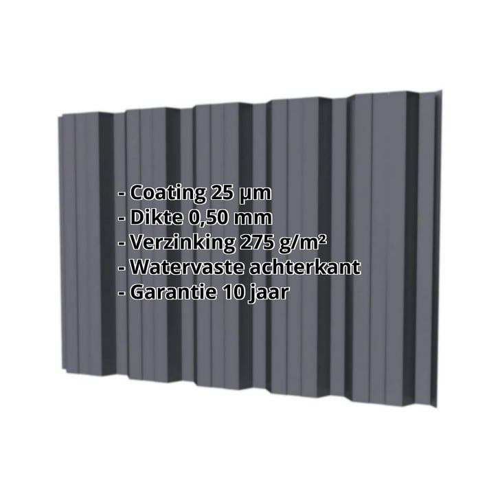 Damwandplaat T35DR | Gevel | Staal 0,50 mm | 25 µm Polyester | 7024 - Grafietgrijs #2