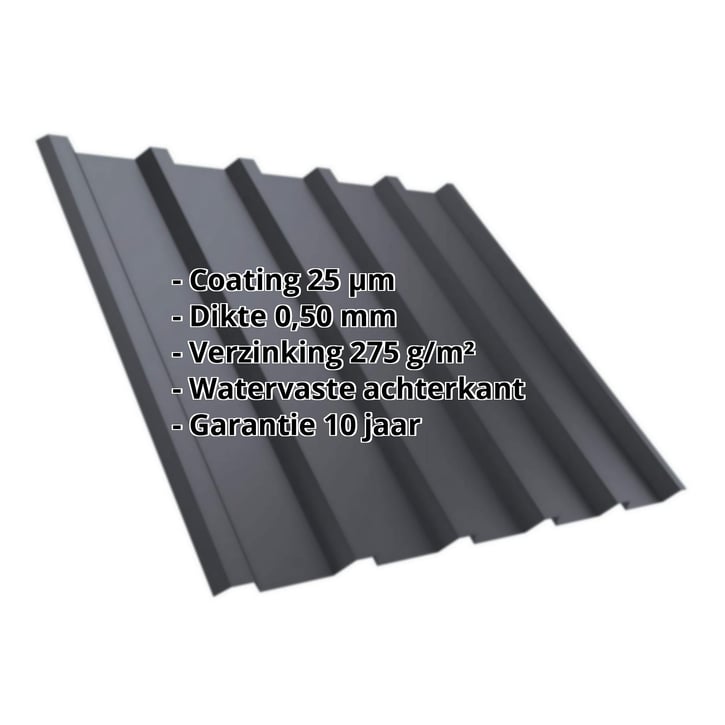 Damwandplaat T35M | Dak | Staal 0,50 mm | 25 µm Polyester | 7024 - Grafietgrijs #2