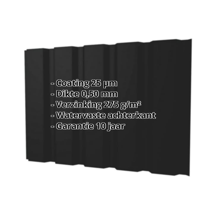 Damwandplaat T35M | Gevel Staal 0,50 mm | 25 µm Polyester | 9005 - Gitzwart Damwandplaat T35M | Gevel | Staal 0,50 mm | 25 µm Polyester | 9005 - Gitzwart #2
