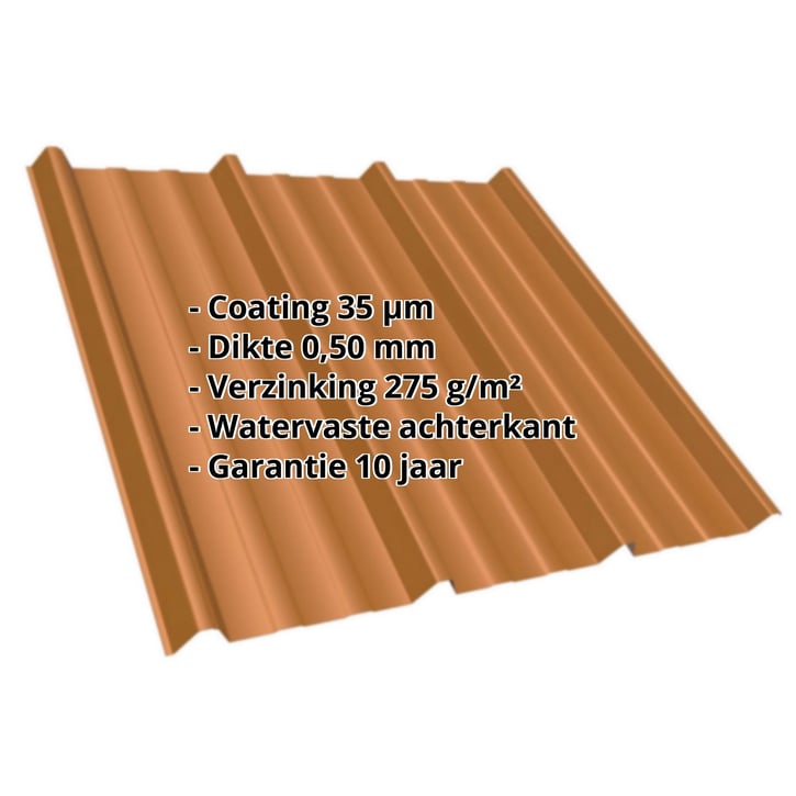 Damwandplaat T45/333M | Dak Staal 0,50 mm | 35 µm Mattpolyester | 750 - Tegelrood Damwandplaat T45/333M | Dak | Staal 0,50 mm | 35 µm Mattpolyester | 750 - Tegelrood #2