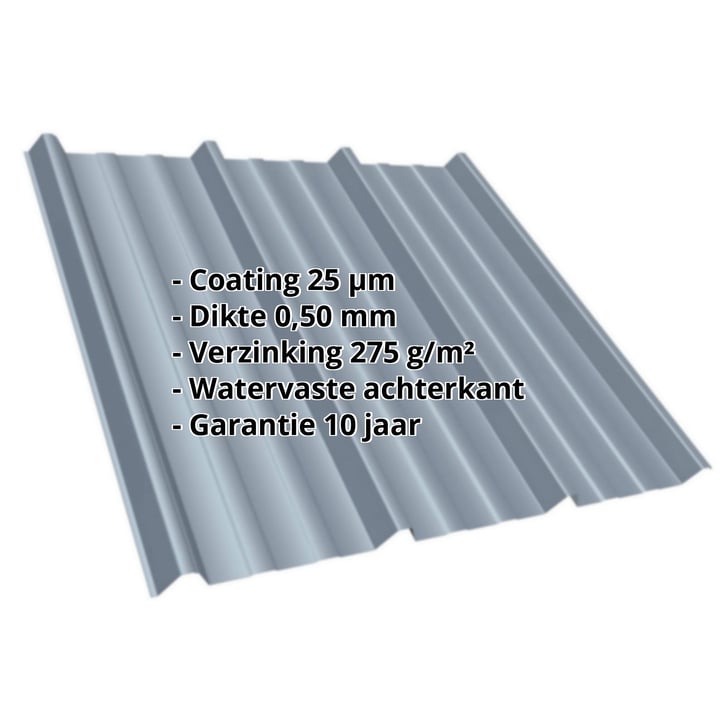 Damwandplaat T45/333M | Dak | Staal 0,50 mm | 25 µm Polyester | 7000 - Pelsgrijs #2