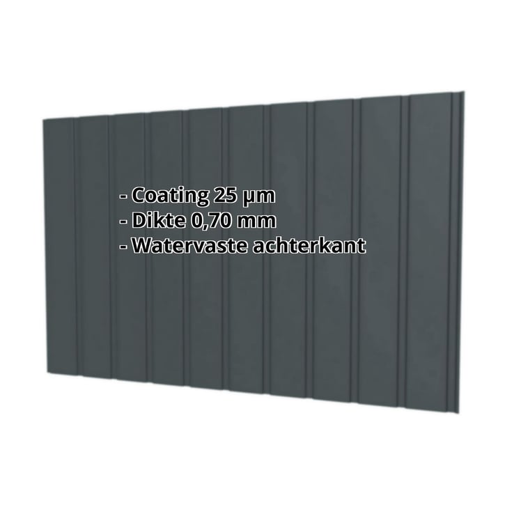 Damwandplaat T7M | Gevel | Aluminium 0,70 mm | 25 µm Polyester | 7016 - Antracietgrijs #2
