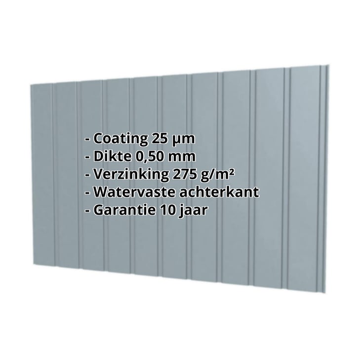 Damwandplaat T7M | Gevel | Staal 0,50 mm | 25 µm Polyester | 7000 - Pelsgrijs #2