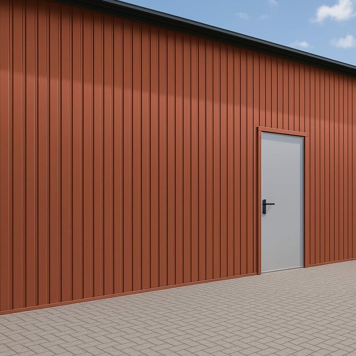 Damwandplaat T7M | Gevel Staal 0,63 mm | 25 µm Polyester | 8004 - Koperbruin Damwandplaat T7M | Gevel | Staal 0,63 mm | 25 µm Polyester | 8004 - Koperbruin #3