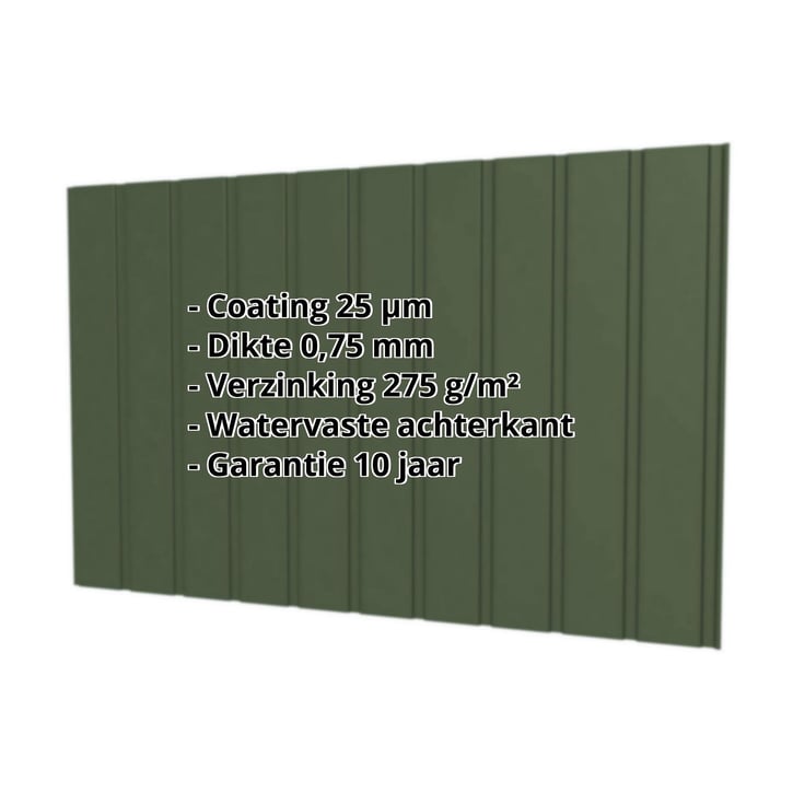 Damwandplaat T7M | Gevel Staal 0,75 mm | 25 µm Polyester | 6020 - Chroomoxydegroen Damwandplaat T7M | Gevel | Staal 0,75 mm | 25 µm Polyester | 6020 - Chroomoxydegroen #2