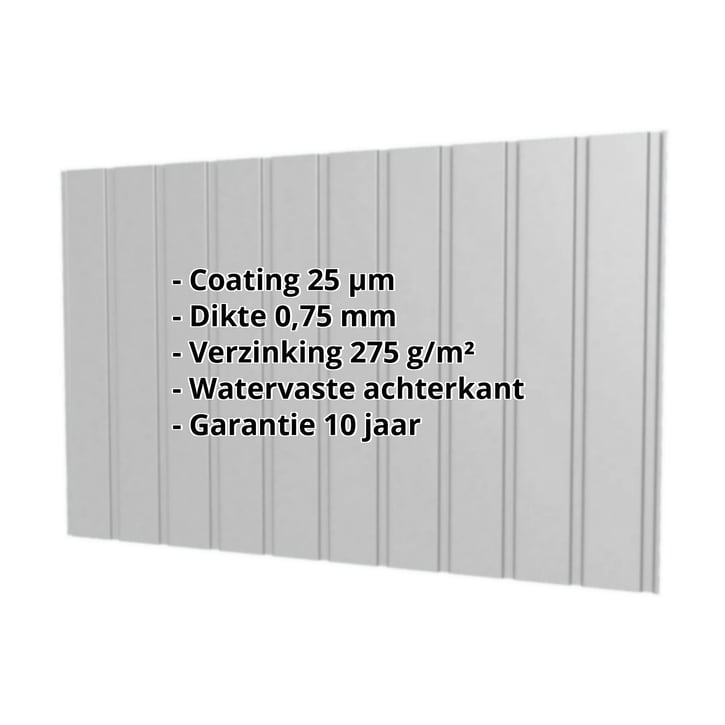 Damwandplaat T7M | Gevel | Staal 0,75 mm | 25 µm Polyester | 9006 - Zilver-Metallic #2