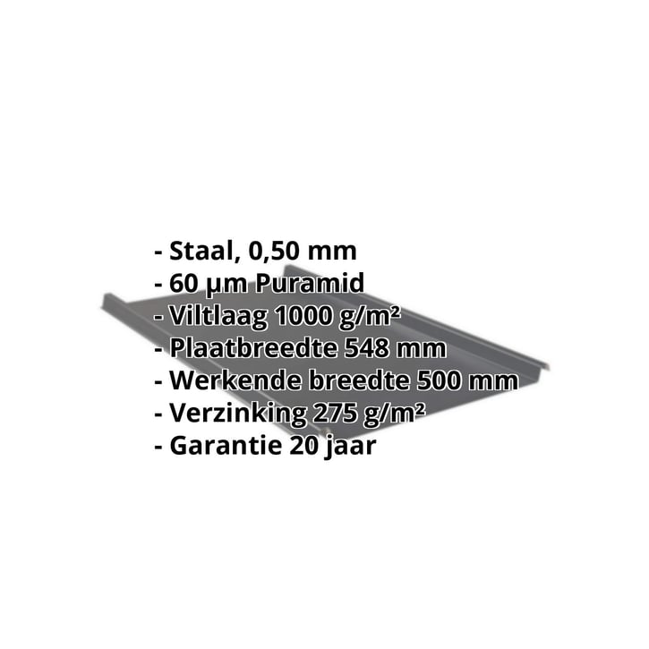 Felsplaat 33/500-LE | Dak | Anti-Drup 1000 g/m² | Staal 0,50 mm | 60 µm Puramid | 7016 - Antracietgrijs #2