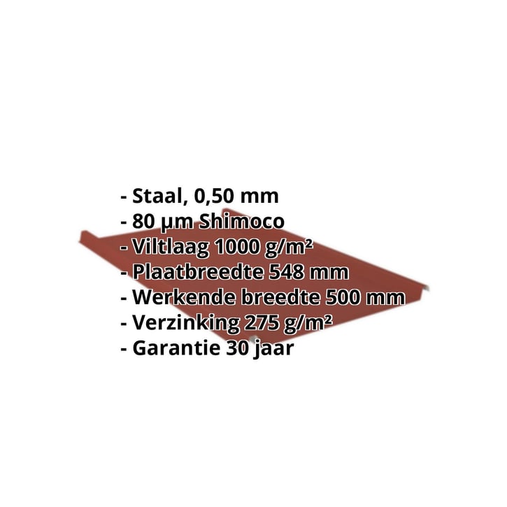 Felsplaat 33/500-LE | Dak | Anti-Drup 1000 g/m² Staal 0,50 mm | 80 µm Shimoco | 3009 - Oxyderood Felsplaat 33/500-LE | Dak | Anti-Drup 1000 g/m² | Staal 0,50 mm | 80 µm Shimoco | 3009 - Oxyderood #2