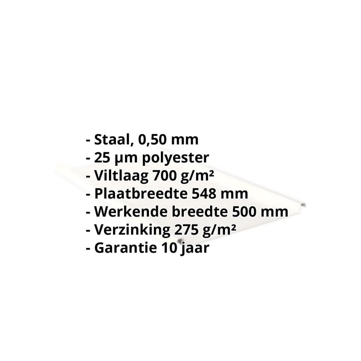 Felsplaat 33/500-LE | Dak | Anti-Drup 700 g/m² | Staal 0,50 mm | 25 µm Polyester | 9010 - Zuiverwit #2