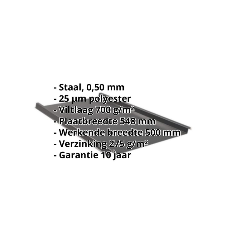 Felsplaat 33/500-LE | Dak | Anti-Drup 700 g/m² | Staal 0,50 mm | 25 µm Polyester | 9005 - Gitzwart #2