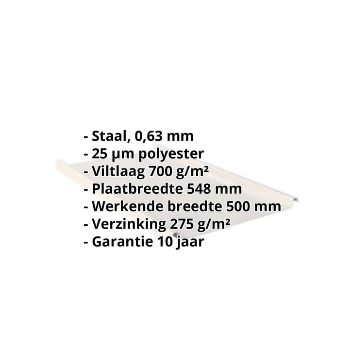 Felsplaat 33/500-LE | Dak | Anti-Drup 700 g/m² Staal 0,63 mm | 25 µm Polyester | 9002 - Grijswit Felsplaat 33/500-LE | Dak | Anti-Drup 700 g/m² | Staal 0,63 mm | 25 µm Polyester | 9002 - Grijswit #2