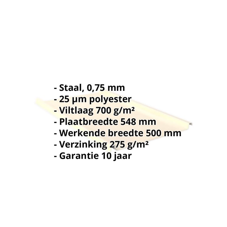 Felsplaat 33/500-LE | Dak | Anti-Drup 700 g/m² | Staal 0,75 mm | 25 µm Polyester | 1015 - Licht ivoorkleurig #2