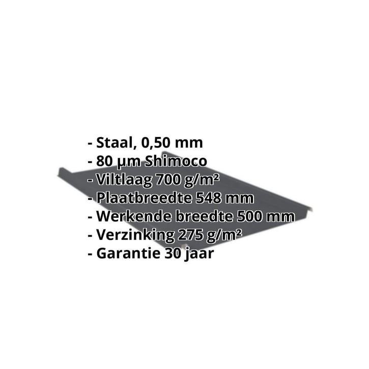 Felsplaat 33/500-LE | Dak | Anti-Drup 700 g/m² | Staal 0,50 mm | 80 µm Shimoco | 7016 - Antracietgrijs #2