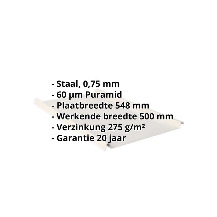 Felsplaat 33/500-LE | Dak | Staal 0,75 mm | 60 µm Puramid | 9002 - Grijswit #2