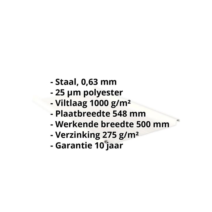 Felsplaat 33/500-LR | Dak | Anti-Drup 1000 g/m² Staal 0,63 mm | 25 µm Polyester | 9010 - Zuiverwit Felsplaat 33/500-LR | Dak | Anti-Drup 1000 g/m² | Staal 0,63 mm | 25 µm Polyester | 9010 - Zuiverwit #2