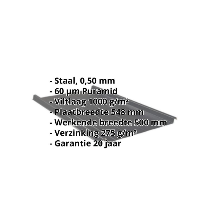 Felsplaat 33/500-LR | Dak | Anti-Drup 1000 g/m² Staal 0,50 mm | 60 µm Puramid | 7016 - Antracietgrijs Felsplaat 33/500-LR | Dak | Anti-Drup 1000 g/m² | Staal 0,50 mm | 60 µm Puramid | 7016 - Antracietgrijs #2