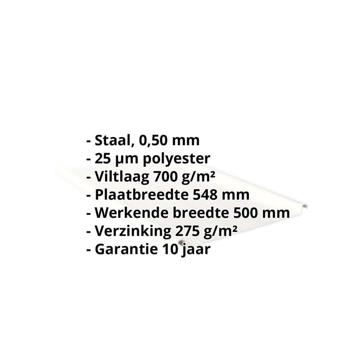 Felsplaat 33/500-LR | Dak | Anti-Drup 700 g/m² | Staal 0,50 mm | 25 µm Polyester | 9010 - Zuiverwit #2