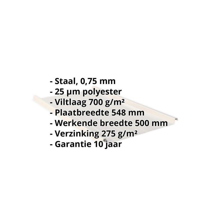 Felsplaat 33/500-LR | Dak | Anti-Drup 700 g/m² Staal 0,75 mm | 25 µm Polyester | 9002 - Grijswit Felsplaat 33/500-LR | Dak | Anti-Drup 700 g/m² | Staal 0,75 mm | 25 µm Polyester | 9002 - Grijswit #2