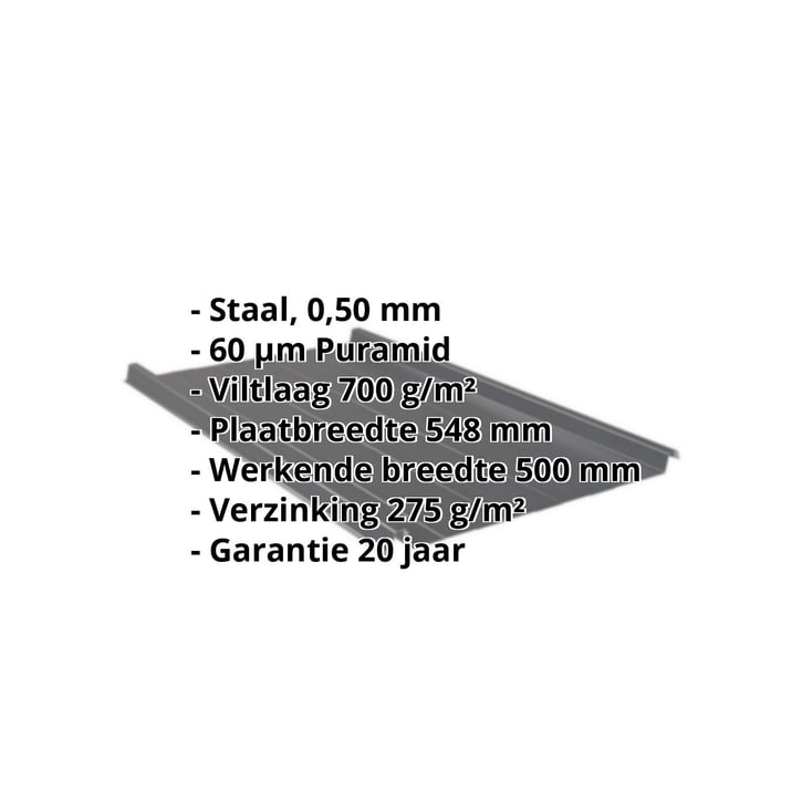 Felsplaat 33/500-LR | Dak | Anti-Drup 700 g/m² Staal 0,50 mm | 60 µm Puramid | 7016 - Antracietgrijs Felsplaat 33/500-LR | Dak | Anti-Drup 700 g/m² | Staal 0,50 mm | 60 µm Puramid | 7016 - Antracietgrijs #2
