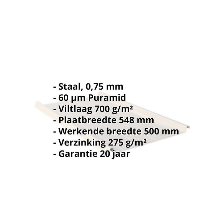 Felsplaat 33/500-LR | Dak | Anti-Drup 700 g/m² | Staal 0,75 mm | 60 µm Puramid | 9002 - Grijswit #2