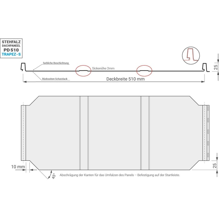 Felsplaat PD-510-S | Damwand | Anti-Drup 700 g/m² | Staal 0,50 mm | 25 µm Polyester | 7035 - Lichtgrijs #3