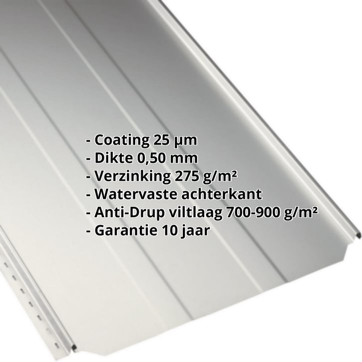 Felsplaat PD-510-S | Damwand | Anti-Drup 700 g/m² Staal 0,50 mm | 25 µm Polyester | 9002 - Grijswit Felsplaat PD-510-S | Damwand | Anti-Drup 700 g/m² | Staal 0,50 mm | 25 µm Polyester | 9002 - Grijswit #2