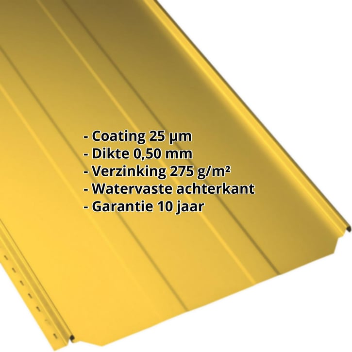 Felsplaat PD-510-S | Damwand | Staal 0,50 mm | 25 µm Polyester | 1021 - Koolzaadgeel #2