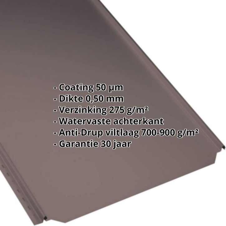 Felsplaat PD-510-S | Vlak | Anti-Drup 700 g/m² Staal 0,50 mm | 50 µm PURLAK® | 8017 - Chocoladebruin Felsplaat PD-510-S | Vlak | Anti-Drup 700 g/m² | Staal 0,50 mm | 50 µm PURLAK® | 8017 - Chocoladebruin #2