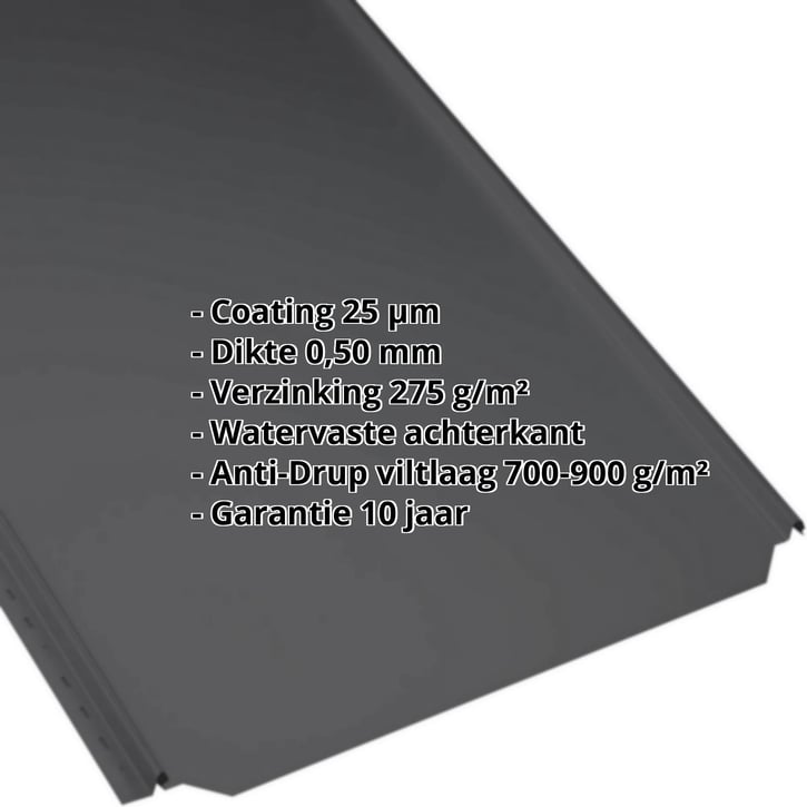 Felsplaat PD-510-S | Vlak | Anti-Drup 700 g/m² Staal 0,50 mm | 25 µm Polyester | 9005 - Gitzwart Felsplaat PD-510-S | Vlak | Anti-Drup 700 g/m² | Staal 0,50 mm | 25 µm Polyester | 9005 - Gitzwart #2