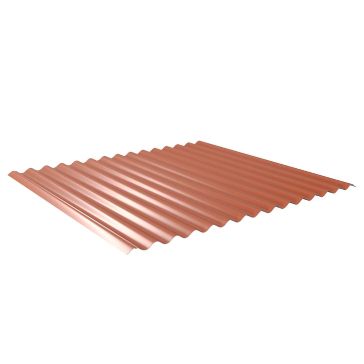 Golfplaat 18/1064 | Dak | Anti-Drup 700 g/m² | Restpartij | Staal 0,40 mm | 25 µm Polyester | 8004 - Koperbruin #1