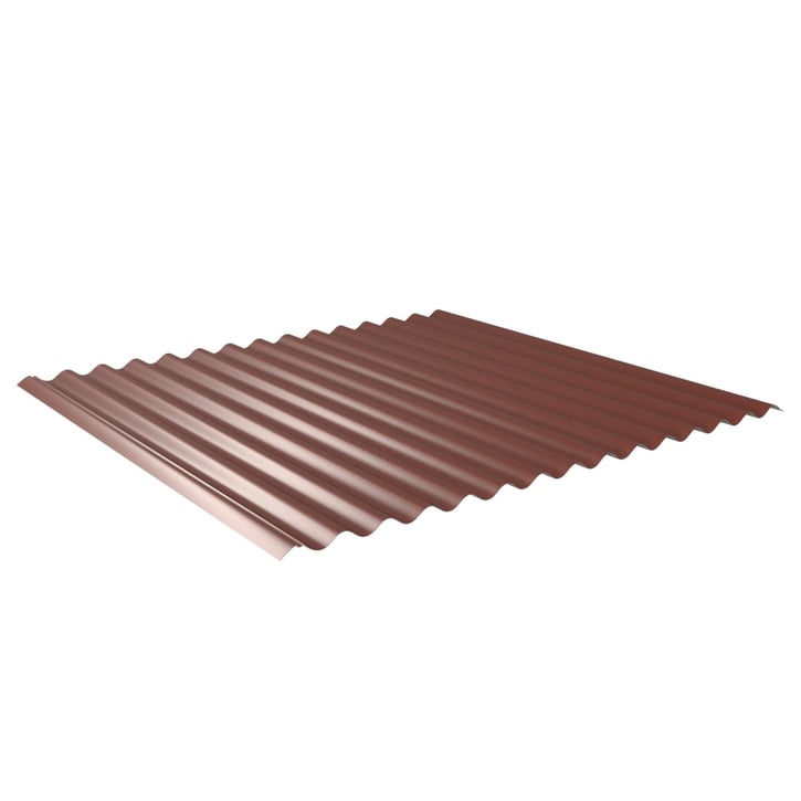 Golfplaat 18/1064 | Dak | Anti-Drup 700 g/m² | Staal 0,50 mm | 60 µm Puramid | 8012 - Roodbruin #1