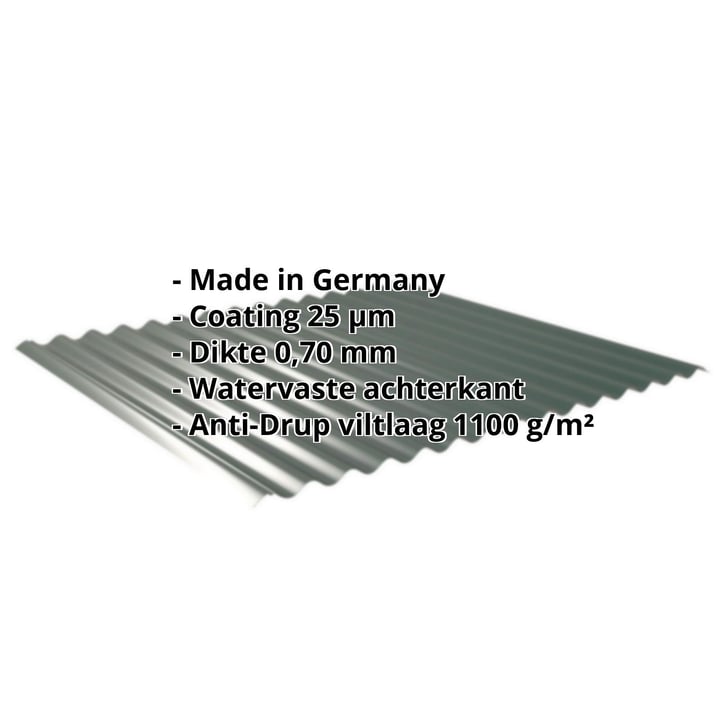Golfplaat 18/1064 | Dak | Anti-Drup 700 g/m² | Aluminium 0,70 mm | 25 µm Polyester | 6005 - Mosgroen #2