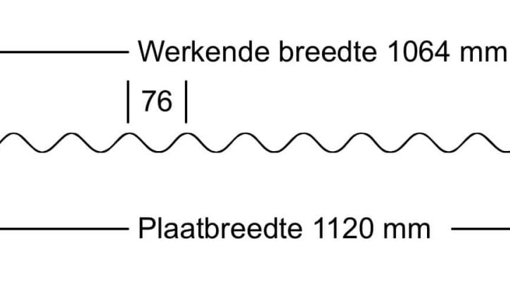 Golfplaat 18/1064 | Dak | Anti-Drup 700 g/m² | Aluminium 0,70 mm | 25 µm Polyester | 8012 - Roodbruin #9