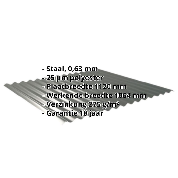 Golfplaat 18/1064 | Dak | Staal 0,63 mm | 25 µm Polyester | 6020 - Chroomoxydegroen #2