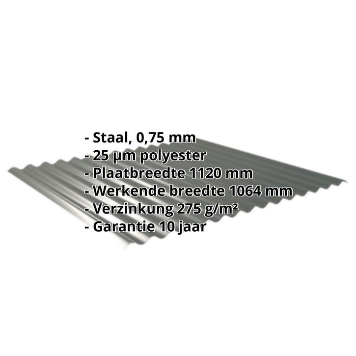 Golfplaat 18/1064 | Dak Staal 0,75 mm | 25 µm Polyester | 6020 - Chroomoxydegroen Golfplaat 18/1064 | Dak | Staal 0,75 mm | 25 µm Polyester | 6020 - Chroomoxydegroen #2