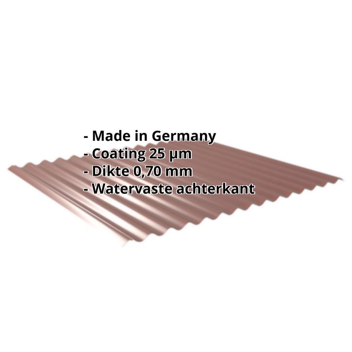 Golfplaat 18/1064 | Dak | Aluminium 0,70 mm | 25 µm Polyester | 8012 - Roodbruin #2