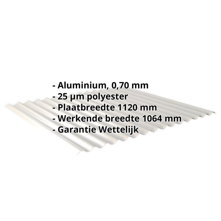 Golfplaat 18/1064 | Dak | Aluminium 0,70 mm | 25 µm Polyester | 9006 - Zilver-Metallic #2