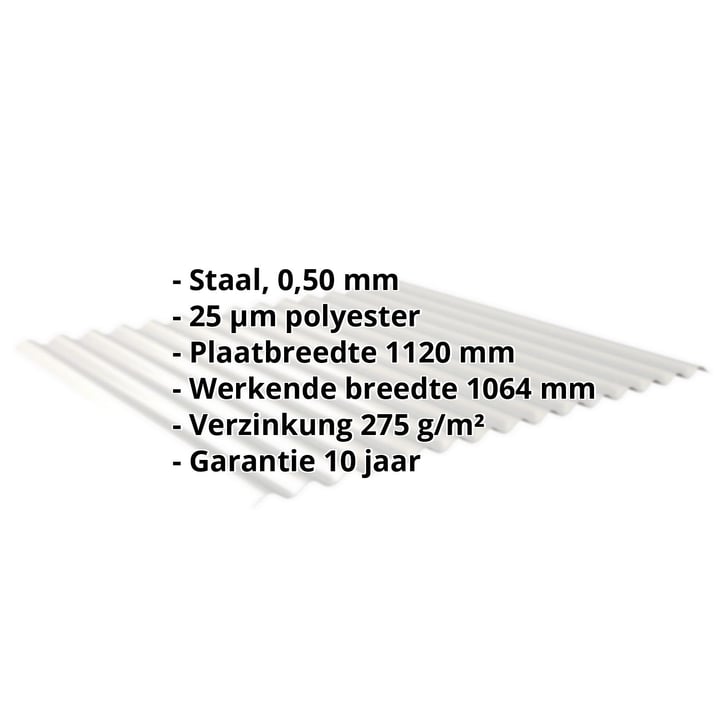 Golfplaat 18/1064 | Gevel | Staal 0,50 mm | 25 µm Polyester | 9006 - Zilver-Metallic #2