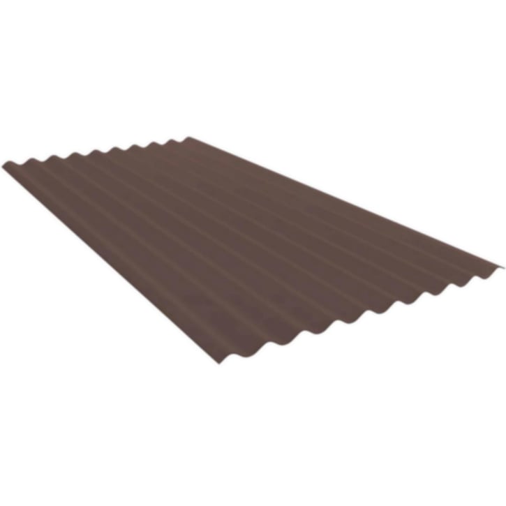 Golfplaat PF25W | Gevel | Staal 0,50 mm | 35 µm Mattpolyester | 8017 - Chocoladebruin #2