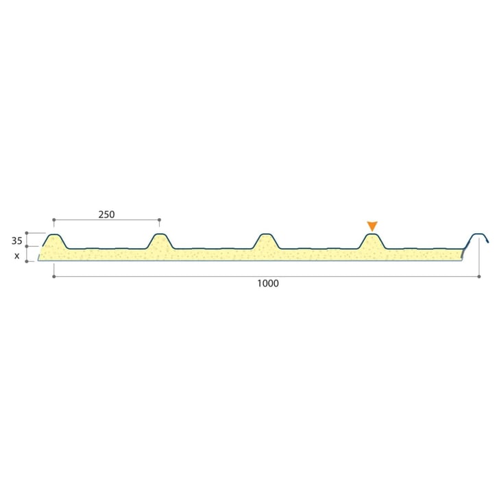 Sandwich Paneel ECO 1000-30 | Dak | Kern 3 cm | 25 µm Polyester | 8019 - Grijsbruin | 4,10 m #13
