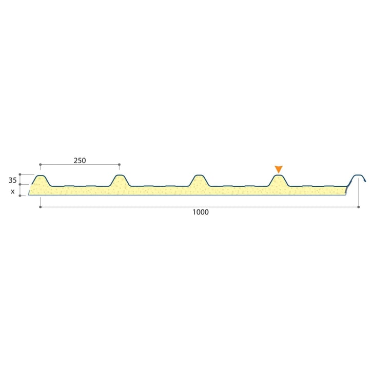 Sandwich Paneel ECO 1000-30 | Dak | Kern 3 cm | 25 µm Polyester | 8019 - Grijsbruin | 5,10 m #13
