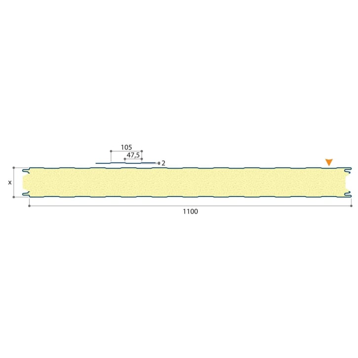 Sandwich Paneel Wall 1100 80 | Gevel | Kern 80 mm | 25 µm Polyester | 9002 - Grijswit | 3000 mm #5