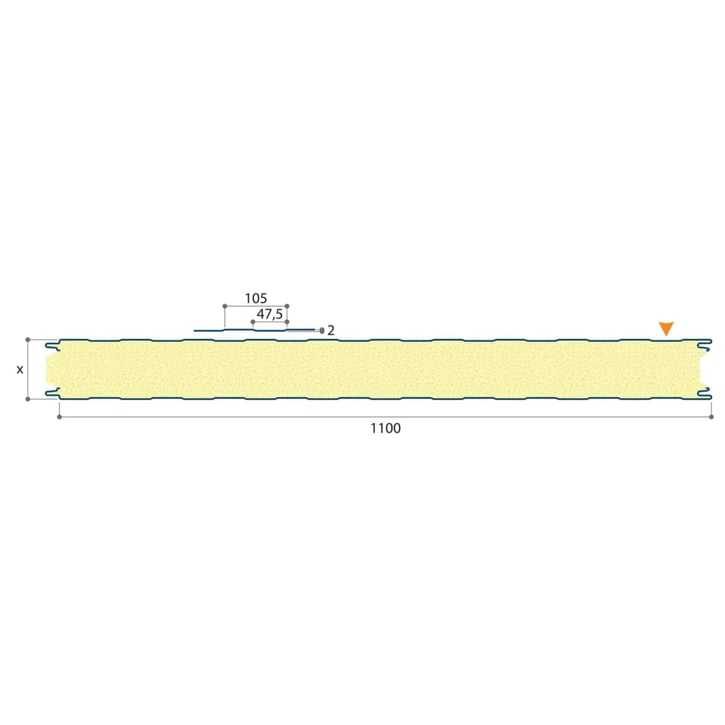 Sandwich Paneel Wall 1100 80 | Gevel | Kern 8 cm | 25 µm Polyester | 9002 - Grijswit | 5,00 m #6