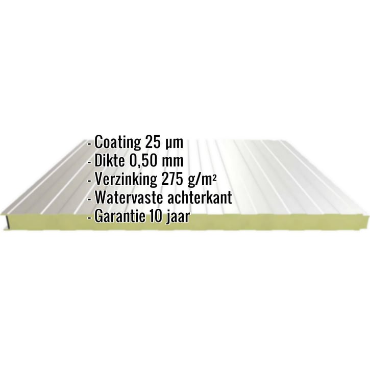 Sandwich Paneel Wall 1150 40 | Gevel | Kern 4 cm | 25 µm Polyester | 9002 - Grijswit | 3,00 m #2