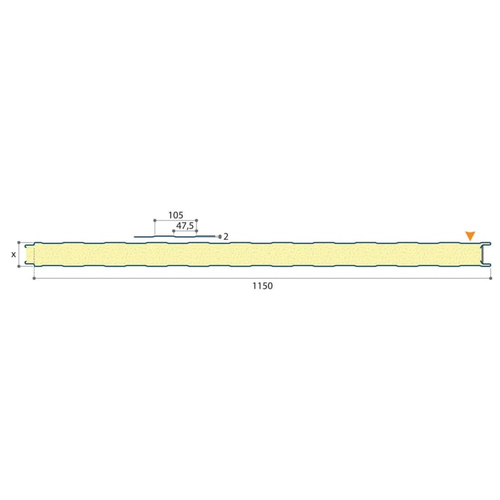 Sandwich Paneel Wall 1150 40 | Gevel | Kern 40 mm | 25 µm Polyester | 9002 - Grijswit | 3000 mm #5