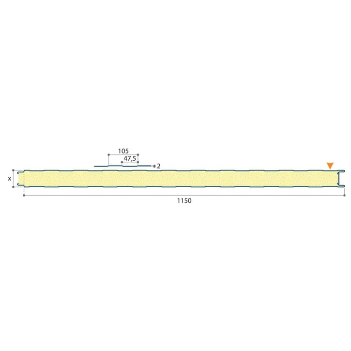 Sandwich Paneel Wall 1150 40 | Gevel | Kern 40 mm | 25 µm Polyester | 9002 - Grijswit | 4000 mm #5