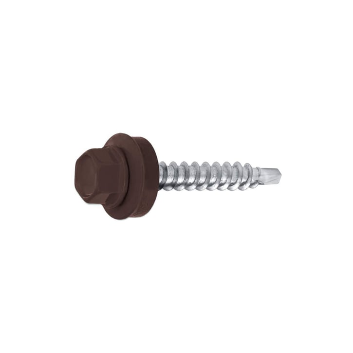 Verzinkte schroeven | Voor montage dal op houten constructie | 4,8 x 35 mm D14 | Chocoladebruin #1