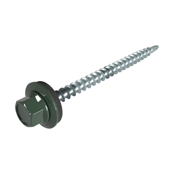 Verzinkte schroeven | Voor montage profieltop op houten constructie 4,8 x 60 mm E14 | Chroomoxydegroen Verzinkte schroeven | Voor montage profieltop op houten constructie | 4,8 x 60 mm E14 | Chroomoxydegroen #1